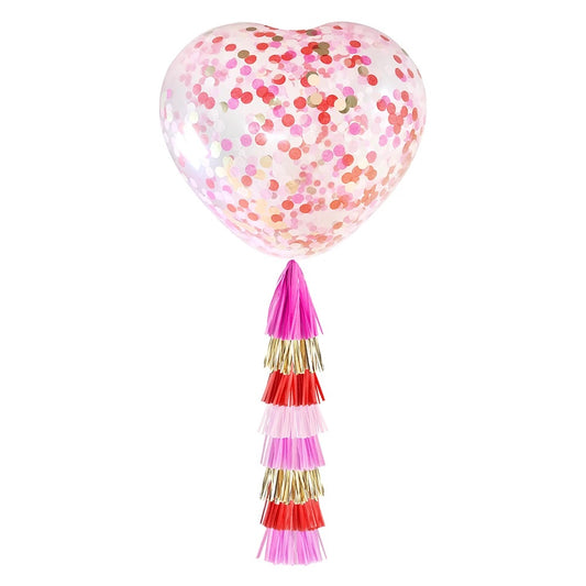 Giant Balloon with DIY Tassels - XO Heart
