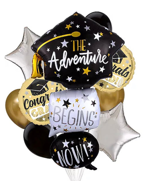 The Adventure Begins Balloon Bouquet, 9pc