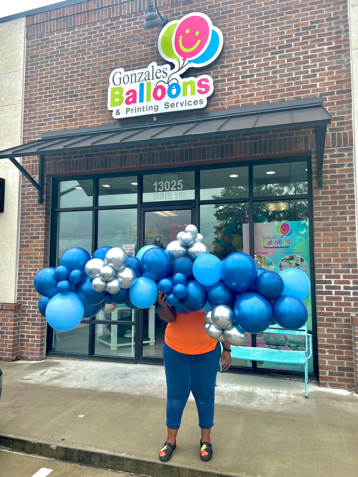 Blue & Silver  Balloon GARLAND TO-GO (NO INSTALL)