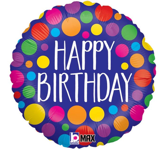 Happy Birthday Polka-Dot Mylar