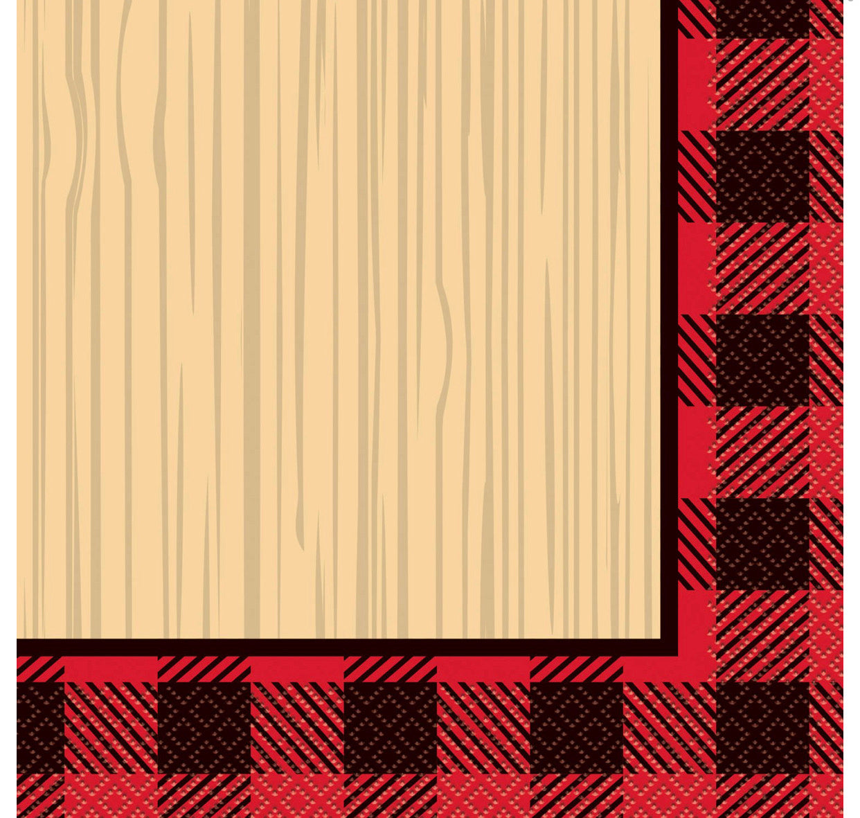 Buffalo Plaid Lumberjack Paper Luncheon Napkins, 6.5in, 16ct
