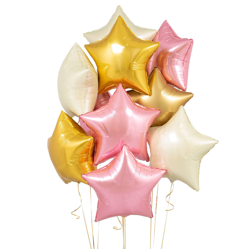 Mylar Star Pink Set Bouquet 10pc