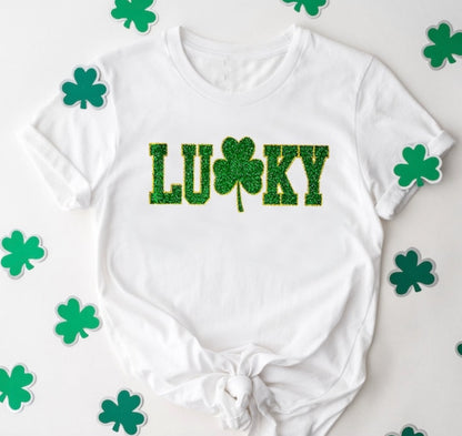 Glitter Clover Lucky Charm Shirt
