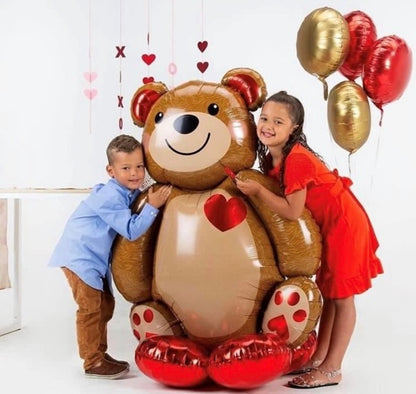 AirLoonz Cuddly Teddy Bear Foil Balloon (Only Bear), 48in