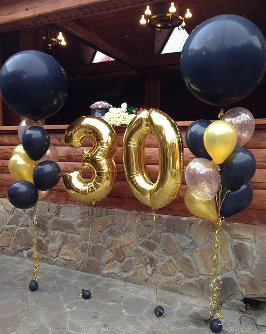 Black W/ Gold Birthday # Grand Bouquet