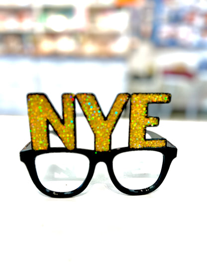 New Year's Eve Gold Glitter Glasses*