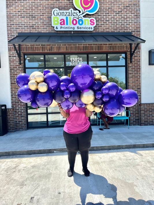 Purple & Gold Style Balloons GARLAND TO-GO (NO INSTALL)