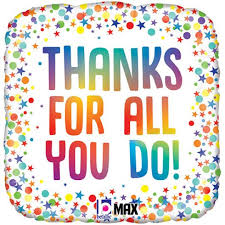 Thank For All You Do Rainbow Balloon