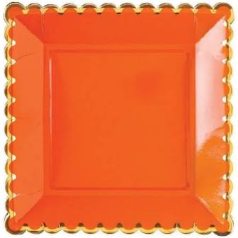 Orange Scalloped Plates