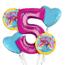 Poppy Trolls Balloon Bouquet W/ Number