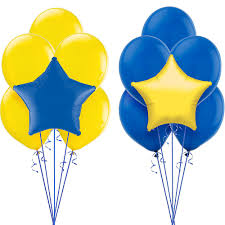 Yellow & Blue Latex & Star Bouquet Sets