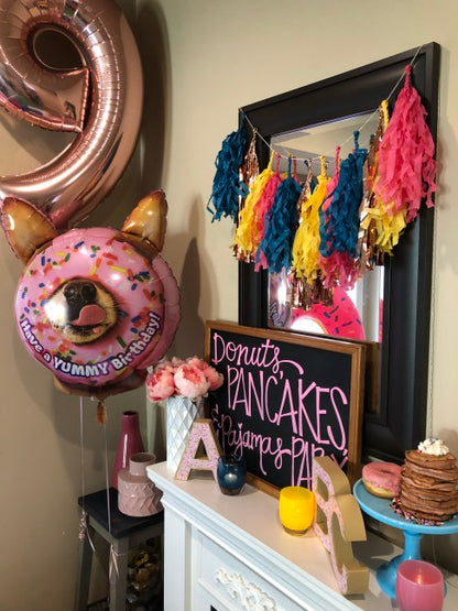 Dog & Doughnut Yummy Birthday 33'' Shape Foil Balloon