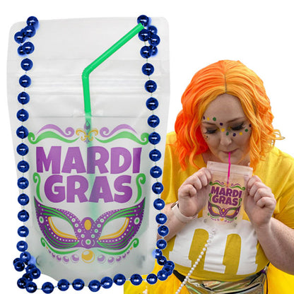 Mardi Gras Wearable Drink Pouch