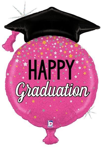 Glittering Pink Graduation 38'' Balloon*