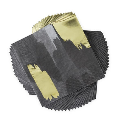Brushstroke Noir Dinner Napkin