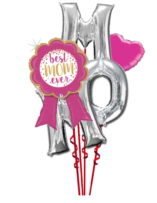 Mom Day Award Silver W/ Letters Bouquet W/ Weight