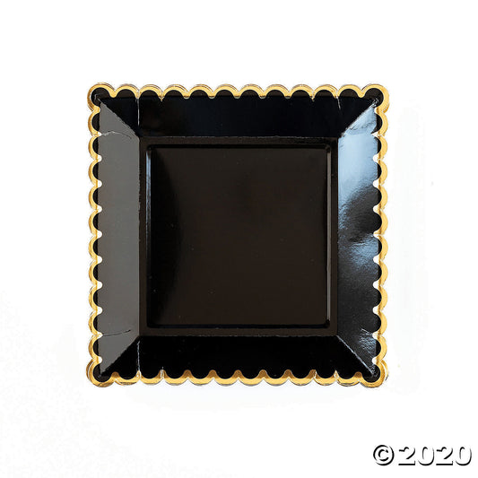 BLACK SCALLOPED 9" PLATES