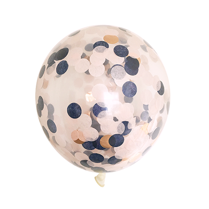 Navy & Blush Confetti Balloon