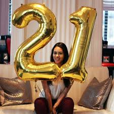 Gold 34'' Number Balloon