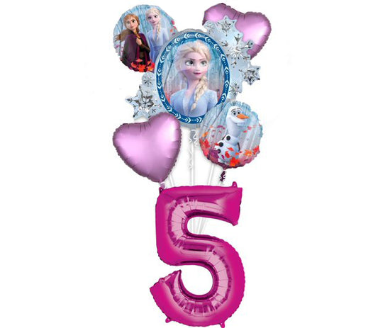 Frozen 2 Balloon Bouquet W/ Number in