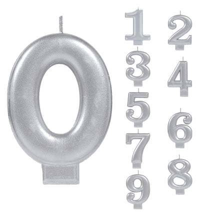 Silver Number Candles