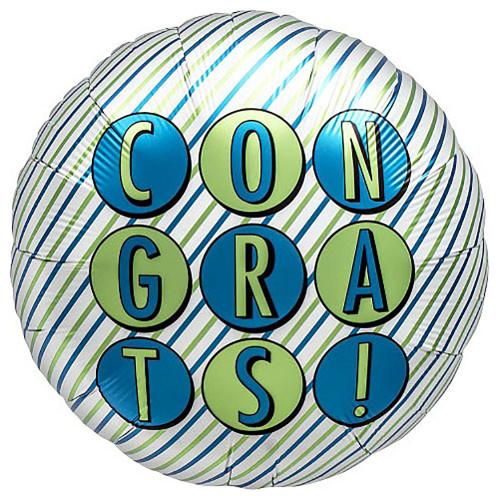 Congrats Blue & Green Stripes