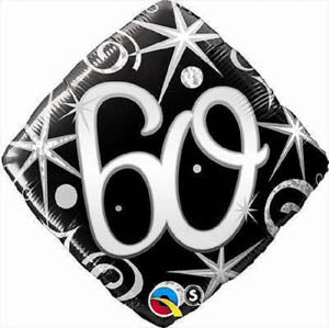 ELEGANT SPARKLES AND SWIRLS 60TH BIRTHDAY BALLOON