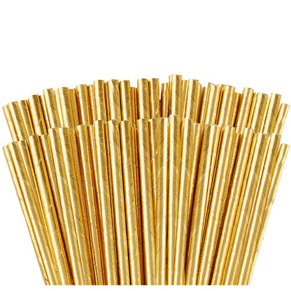Metallic Gold Paper Straws 10ct