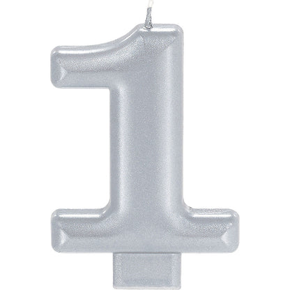 Silver Number Candles