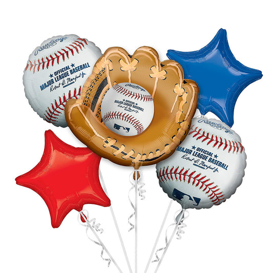 MLB Baseball Balloon Bouquet 5pc - Rawlings