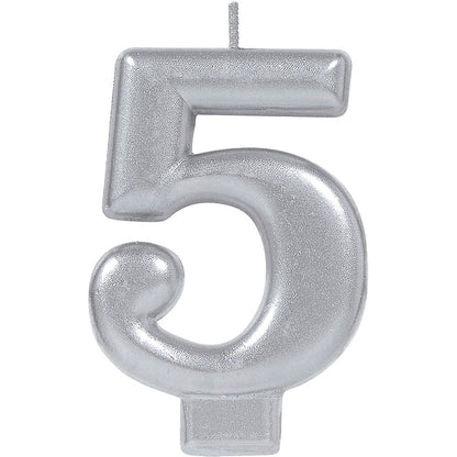 Silver Number Candles