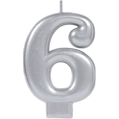 Silver Number Candles