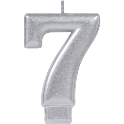 Silver Number Candles