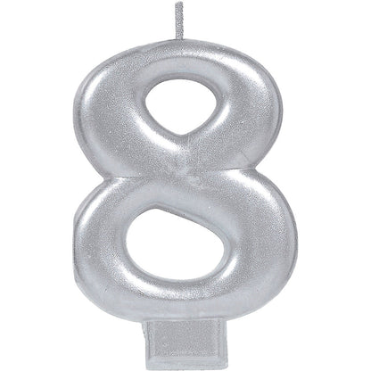 Silver Number Candles