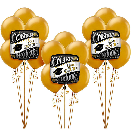 Grad Latex Party Bundle of 3- Bouquets w/ Weights