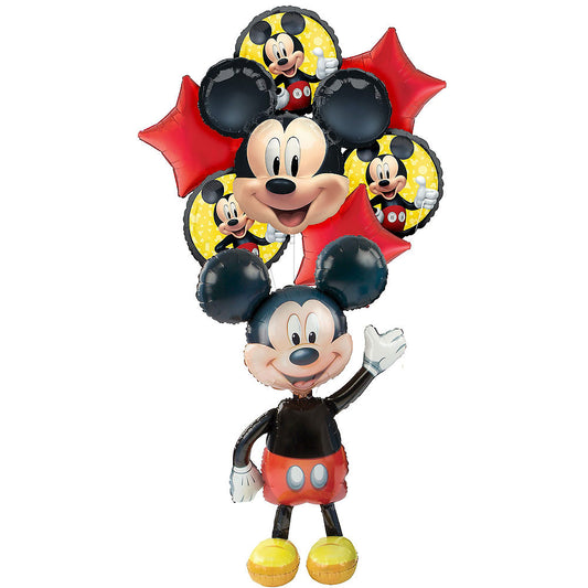 Mickey Mouse Deluxe Airwalker Balloon Bouquet, 8pc