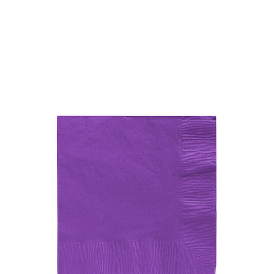 Purple Beverage Napkins 50ct