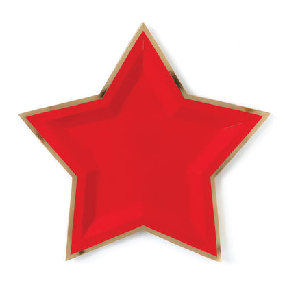RED STAR SHAPED DESSERT PLATES