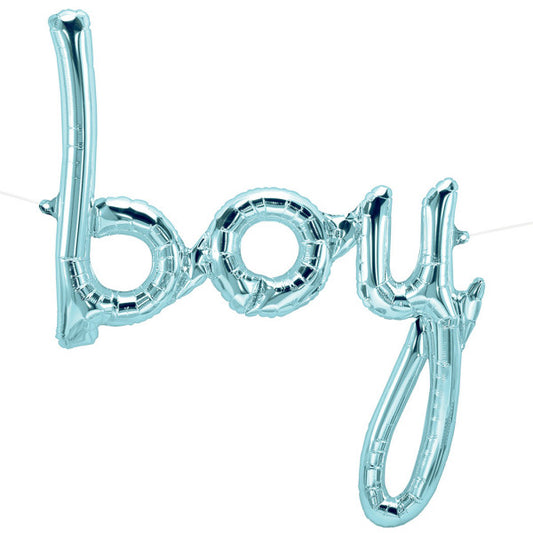 BOY Air-Filled SCRIPT BALLOON - BLUE