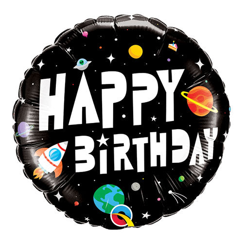 Space Birthday Astronaut Round Qualatex Foil Helium Balloon 18 Inch