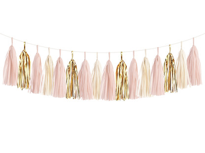 Blush Pink & Gold Tassel Garland Kit