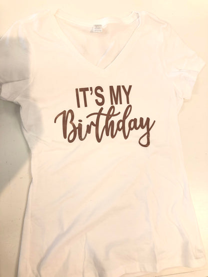 My Birthday Ladies V-Kneck Shirt