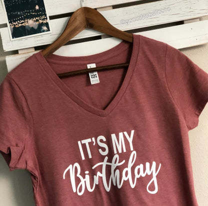 My Birthday Ladies V-Kneck Shirt