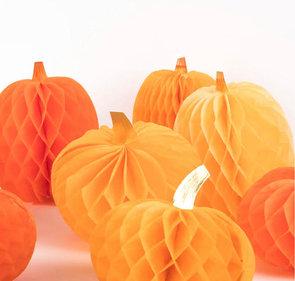 Honeycomb Pumpkins, 10 Count