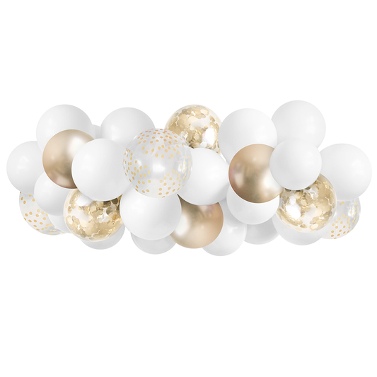 DIY Balloon Garland Kit- White & Gold - 5ft
