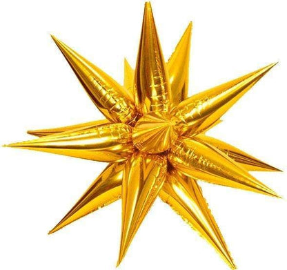 Air-Filled Starburst Balloons, 3D Star Foil